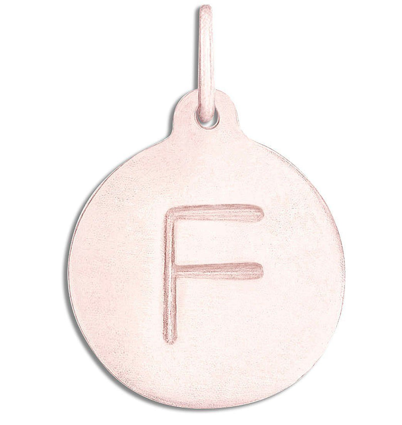 "F" Alphabet Charm Jewelry Helen Ficalora 14k Pink Gold  For Necklaces And Bracelets