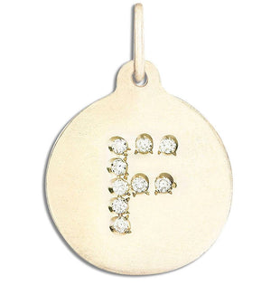 "F" Alphabet Charm Pavé Diamonds Jewelry Helen Ficalora 14k Yellow Gold  For Necklaces And Bracelets