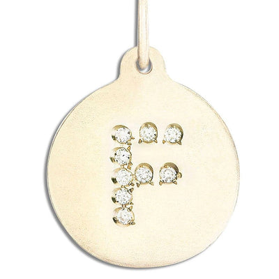 "F" Alphabet Charm Pavé Diamonds Jewelry Helen Ficalora 14k Yellow Gold  For Necklaces And Bracelets