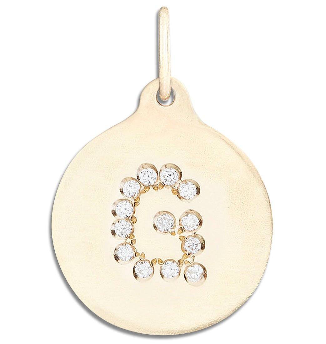Letter Charm | Initial Necklace Pendant | Monogram Gold Charm Bracelet 14K White Gold by Helen Ficalora