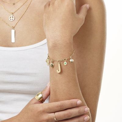 Birth Jewel Mini Disk Charm With Aquamarine Jewelry Helen Ficalora 14k Yellow Gold For Necklaces And Bracelets