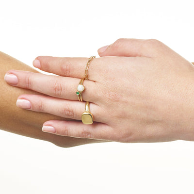 Helen Ficalora Dainty Opal Stackable Ring in Gold