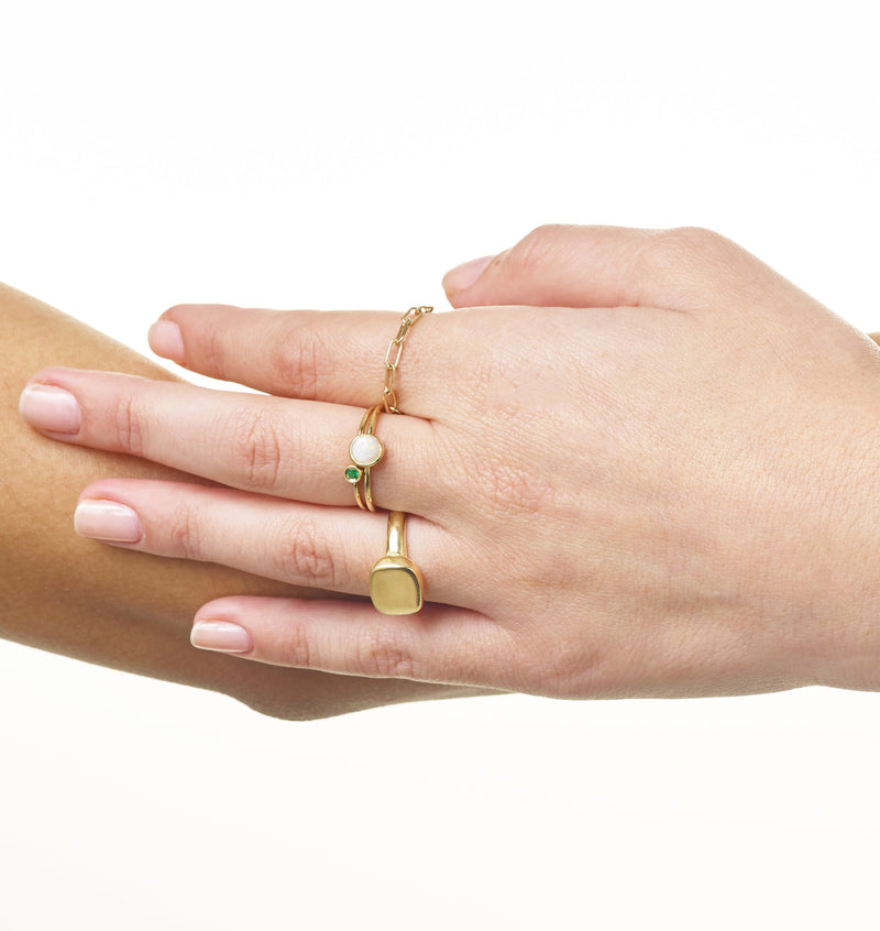 Helen Ficalora Dainty Opal Stackable Ring in Gold