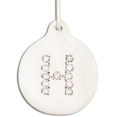 "H" Alphabet Charm Pavé Diamonds Jewelry Helen Ficalora 14k White Gold  For Necklaces And Bracelets