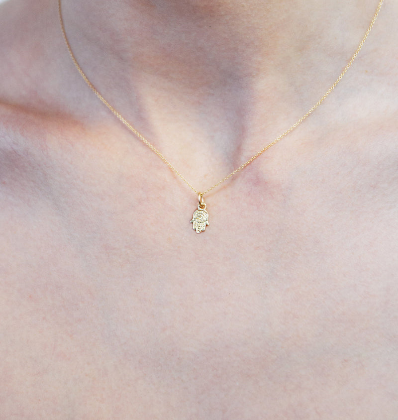 Helen Ficalora Mini Hamsa Hand Charm in 14K Yellow Gold