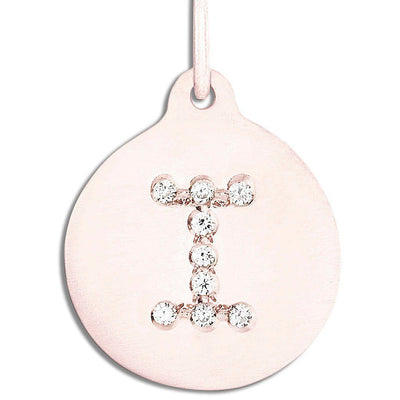 "I" Alphabet Charm Pavé Diamonds Jewelry Helen Ficalora 14k Pink Gold For Necklaces And Bracelets