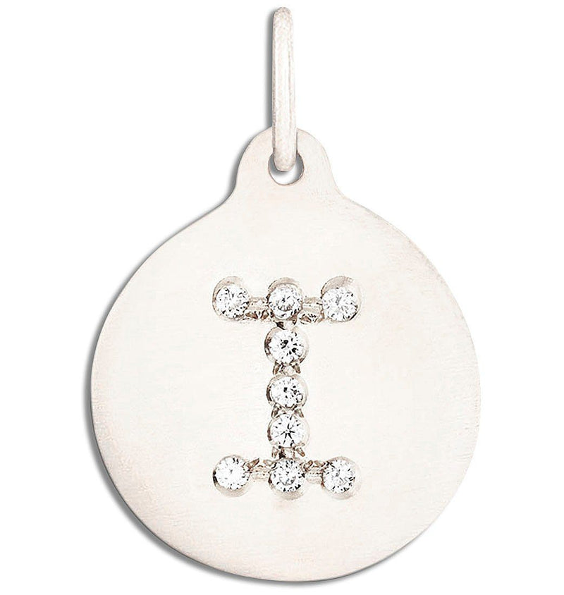 "I" Alphabet Charm Pavé Diamonds Jewelry Helen Ficalora 14k White Gold For Necklaces And Bracelets