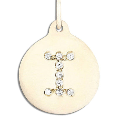 "I" Alphabet Charm Pavé Diamonds Jewelry Helen Ficalora 14k Yellow Gold For Necklaces And Bracelets