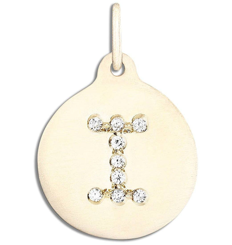"I" Alphabet Charm Pavé Diamonds Jewelry Helen Ficalora 14k Yellow Gold For Necklaces And Bracelets