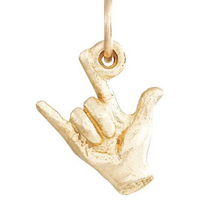 "I Love You" ASL Mini Charm Jewelry Helen Ficalora 14k Yellow Gold
