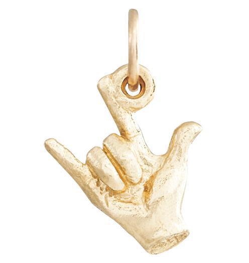 "I Love You" ASL Mini Charm Jewelry Helen Ficalora 14k Yellow Gold