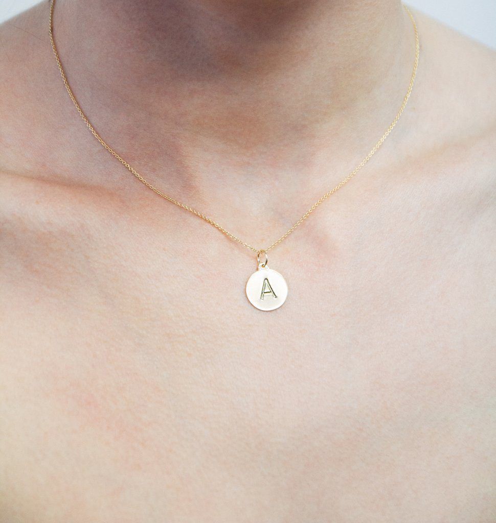 Letter Charm | Initial Necklace Pendant | Monogram Gold Charm Bracelet 14K Pink Gold by Helen Ficalora