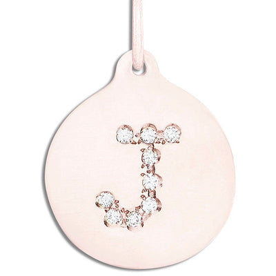 "J" Alphabet Charm Pavé Diamonds Jewelry Helen Ficalora 14k Pink Gold For Necklaces And Bracelets