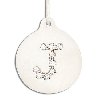 "J" Alphabet Charm Pavé Diamonds Jewelry Helen Ficalora 14k White Gold For Necklaces And Bracelets