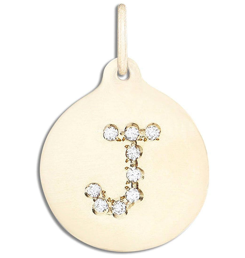"J" Alphabet Charm Pavé Diamonds Jewelry Helen Ficalora 14k Yellow Gold For Necklaces And Bracelets