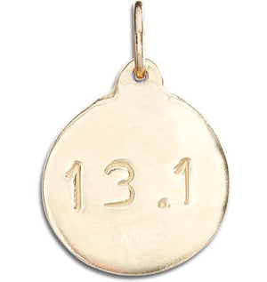 "13.1" Half Marathon Disk Charm Jewelry Helen Ficalora 14k Yellow Gold