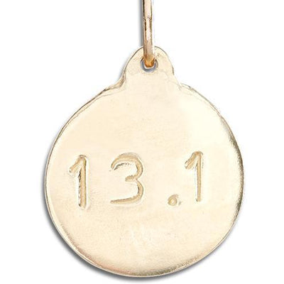 "13.1" Half Marathon Disk Charm Jewelry Helen Ficalora 14k Yellow Gold