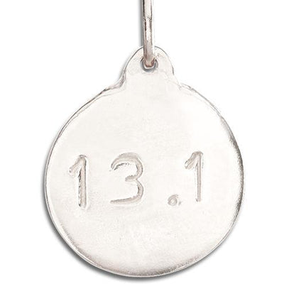 "13.1" Half Marathon Disk Charm Jewelry Helen Ficalora 14k White Gold