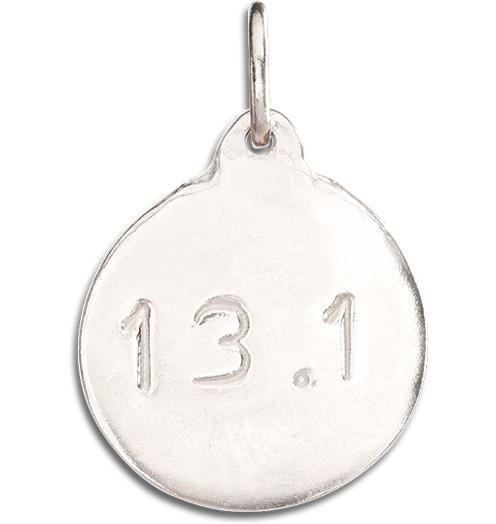 "13.1" Half Marathon Disk Charm Jewelry Helen Ficalora 14k White Gold
