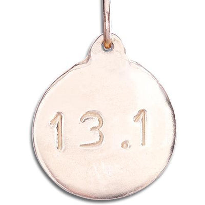 "13.1" Half Marathon Disk Charm Jewelry Helen Ficalora 14k Pink Gold