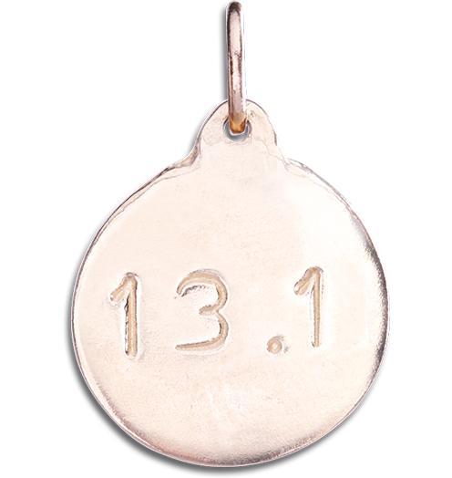 "13.1" Half Marathon Disk Charm Jewelry Helen Ficalora 14k Pink Gold