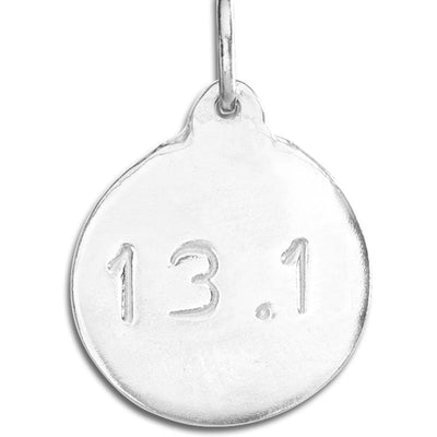 "13.1" Half Marathon Disk Charm Jewelry Helen Ficalora Sterling Silver