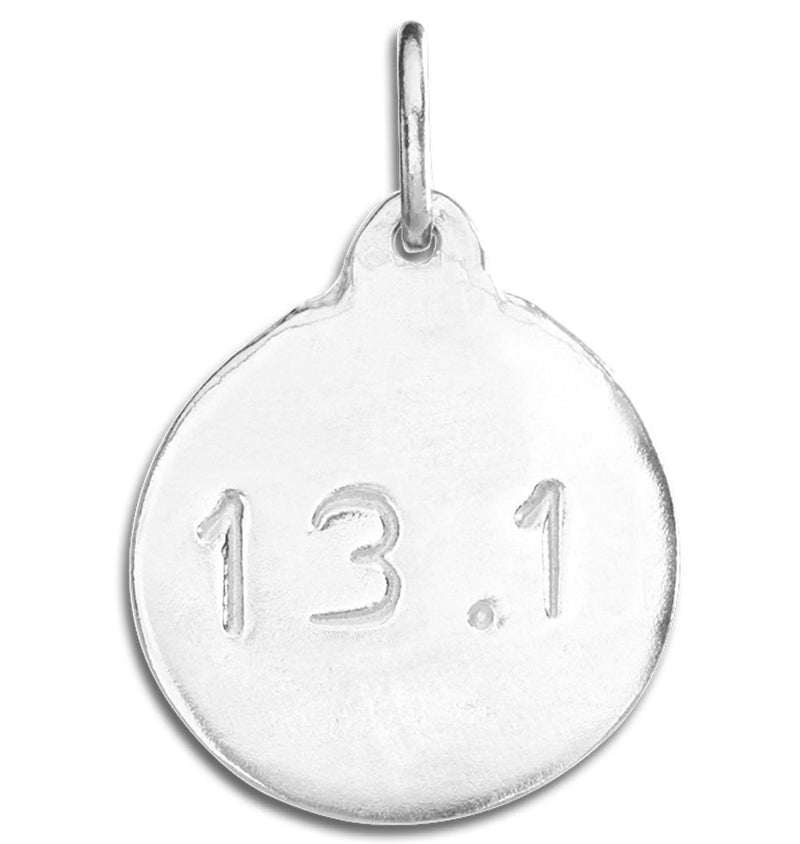 "13.1" Half Marathon Disk Charm Jewelry Helen Ficalora Sterling Silver