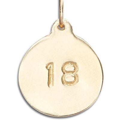 "18" Disk Charm Jewelry Helen Ficalora 14k Yellow Gold