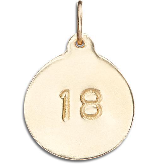 "18" Disk Charm Jewelry Helen Ficalora 14k Yellow Gold