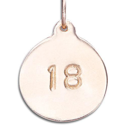 "18" Disk Charm Jewelry Helen Ficalora 14k Pink Gold