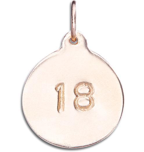"18" Disk Charm Jewelry Helen Ficalora 14k Pink Gold
