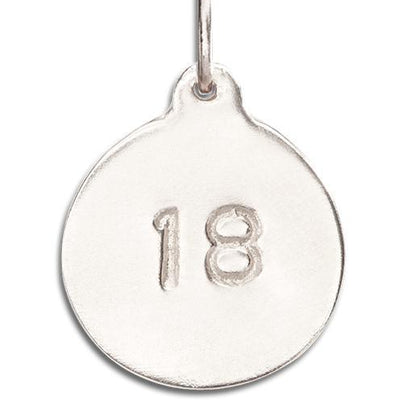 "18" Disk Charm Jewelry Helen Ficalora 14k White Gold