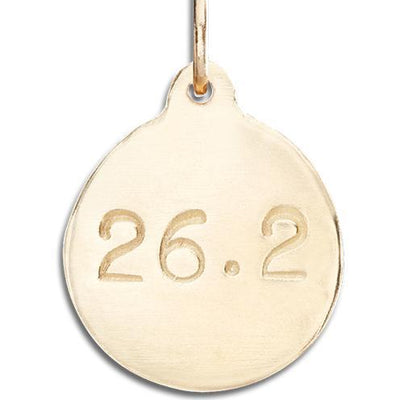 "26.2" Marathon Disk Charm Jewelry Helen Ficalora 14k Yellow Gold