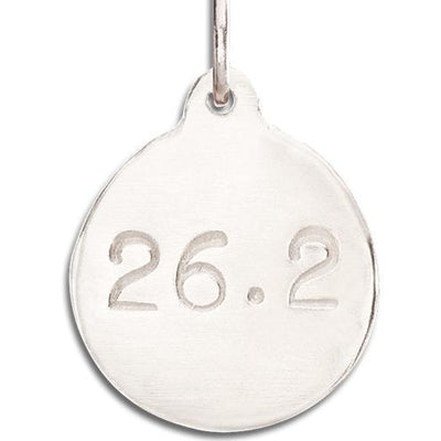 "26.2" Marathon Disk Charm Jewelry Helen Ficalora 14k White Gold