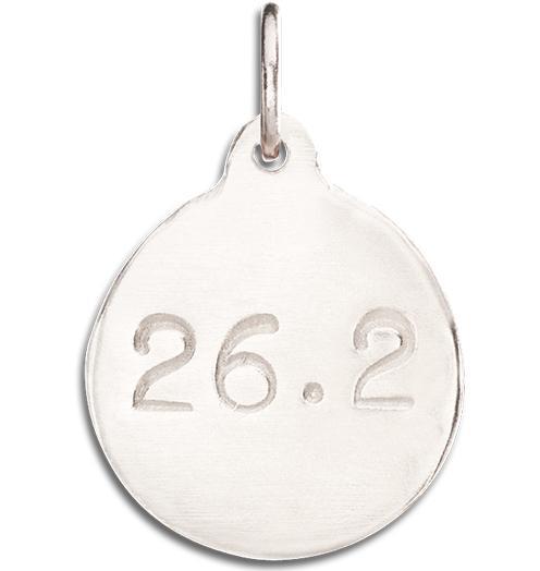 "26.2" Marathon Disk Charm Jewelry Helen Ficalora 14k White Gold