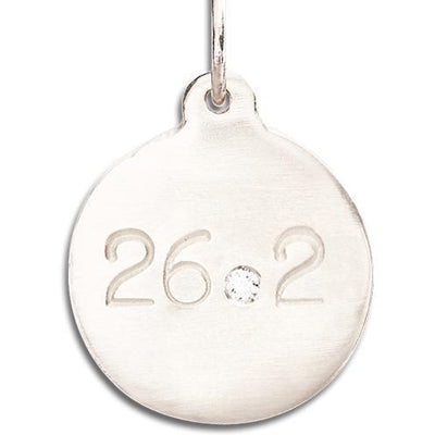 "26.2" Marathon Disk Charm With Diamond Jewelry Helen Ficalora 14k White Gold For Necklaces And Bracelets