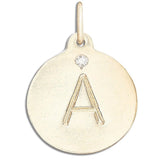 "A" Alphabet Charm With Diamond 14k Yellow Gold Jewelry For Initial Necklace And Letter Necklace From Helen Ficalora Every Letter And Initial Available