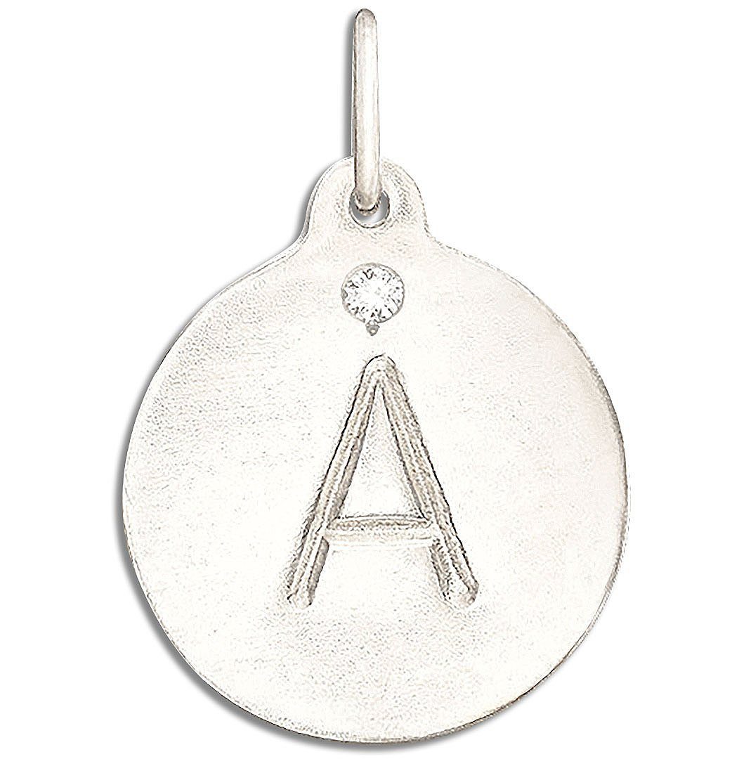 A letter 2025 diamond pendant