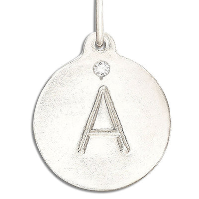 "A" Alphabet Charm 14k White Gold With Diamond Jewelry For Necklaces And Bracelets From Helen Ficalora Every Letter And Initial Available