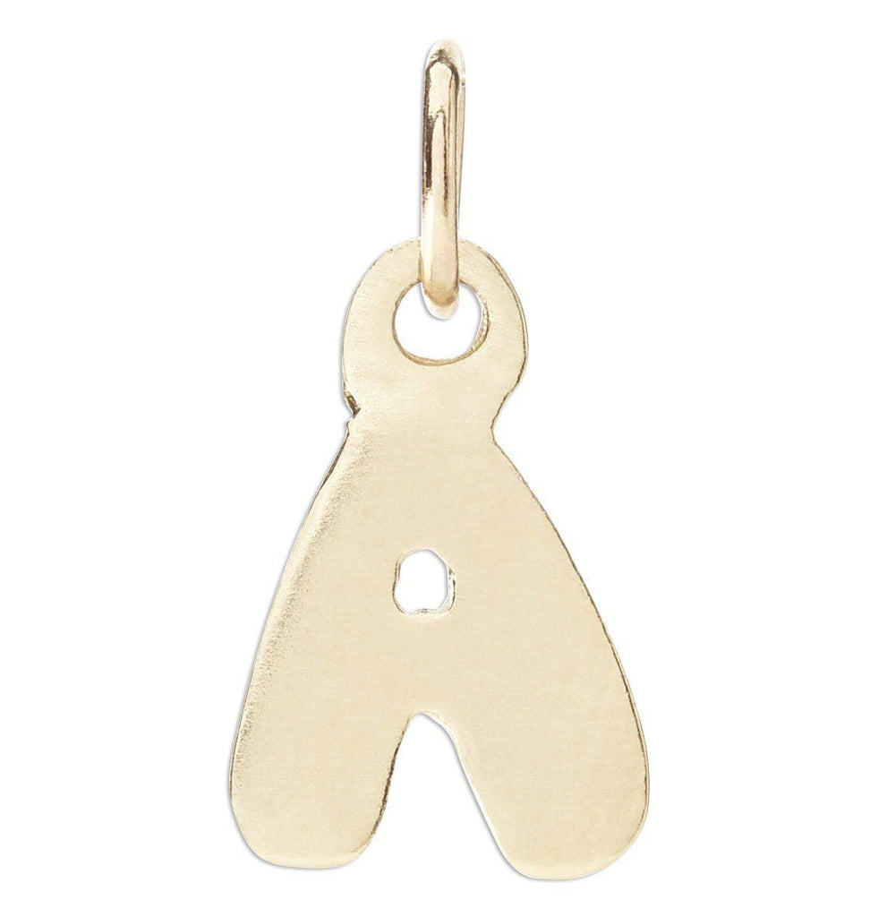 "A" Bubble Letter Charm Jewelry Helen Ficalora 14k Yellow Gold For Necklaces And Bracelets