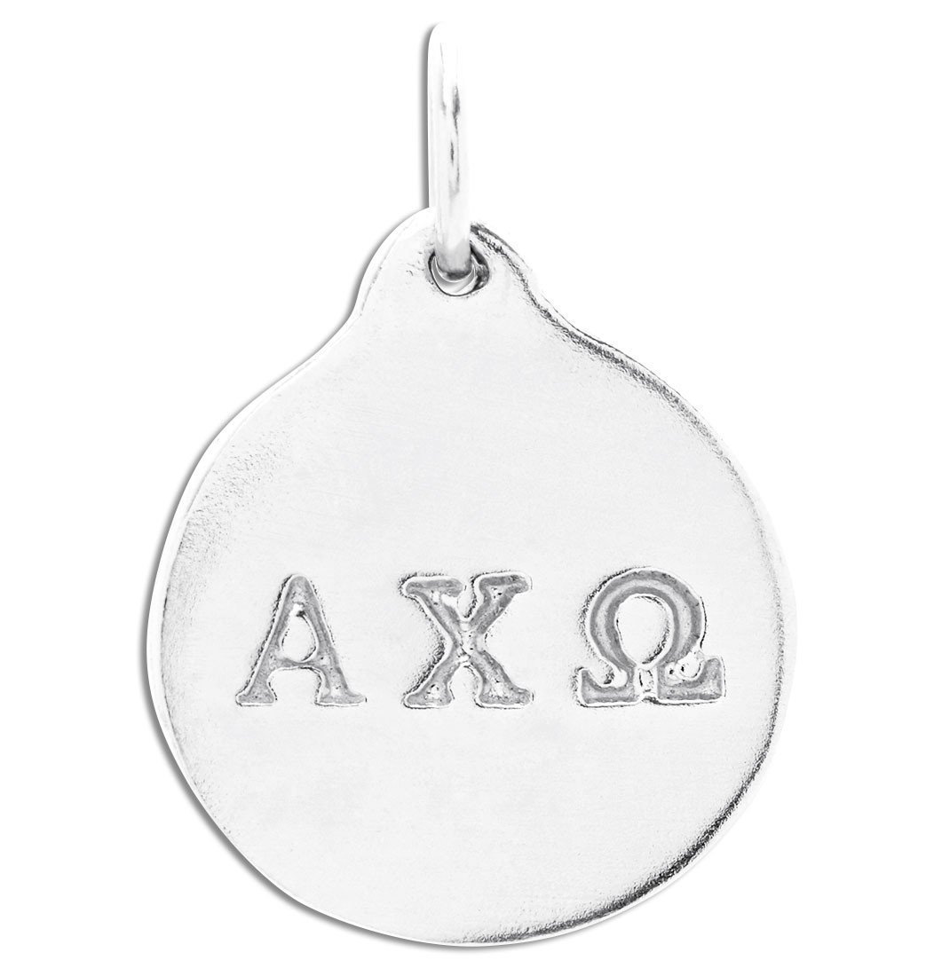 Sterling Silver Alpha Chi Omega Small Enamel Greek Letters Necklace - The  Black Bow Jewelry Company