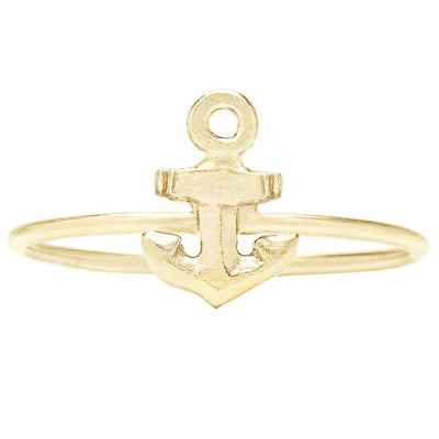 Anchor Stacking Ring Jewelry Helen Ficalora 14k Yellow Gold