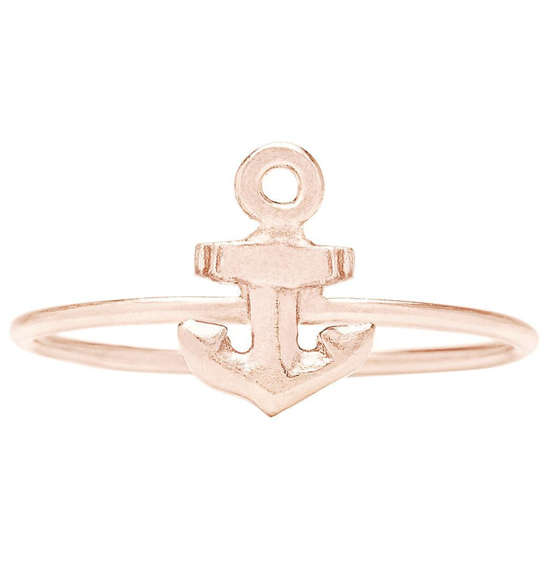 Anchor Stacking Ring Jewelry Helen Ficalora 14k Pink Gold 6