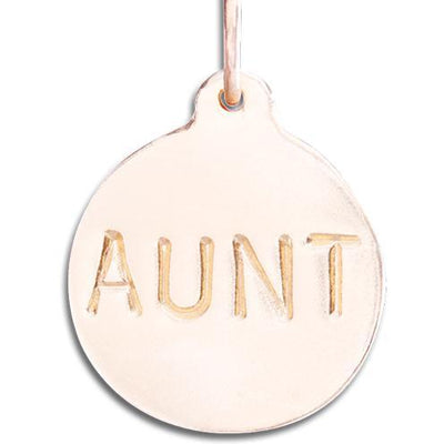 "Aunt" Disk Charm Jewelry Helen Ficalora 14k Pink Gold