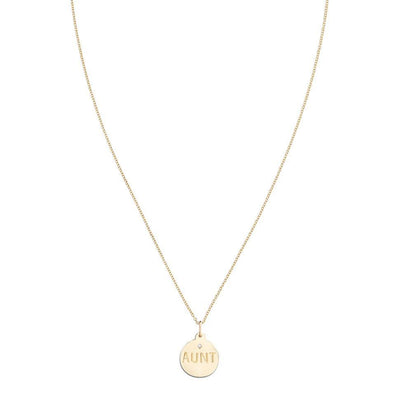 "Aunt" Disk Charm With Diamond Jewelry Helen Ficalora For Necklaces And Bracelets