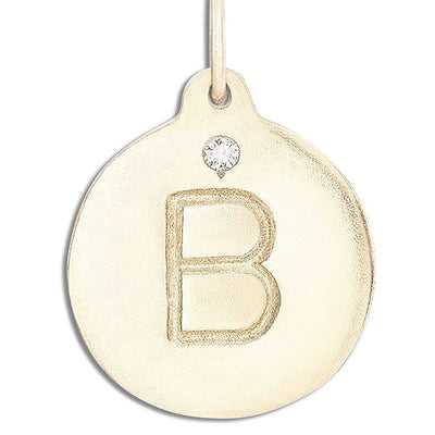 "B" Alphabet Charm 14k Yellow Gold With Diamond Jewelry For Necklaces And Bracelets From Helen Ficalora Every Letter And Initial Available