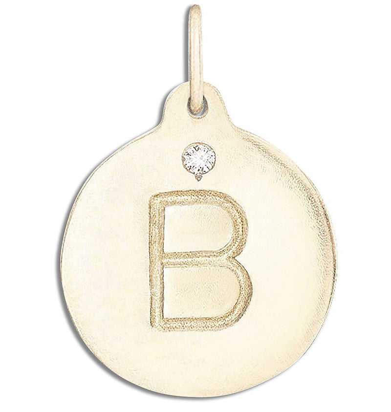 "B" Alphabet Charm 14k Yellow Gold With Diamond Jewelry For Necklaces And Bracelets From Helen Ficalora Every Letter And Initial Available
