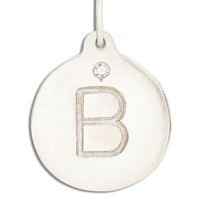 "B" Alphabet Charm 14k White Gold With Diamond Jewelry For Necklaces And Bracelets From Helen Ficalora Every Letter And Initial Available