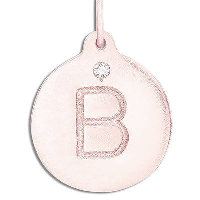 "B" Alphabet Charm 14k Rose Gold With Diamond Jewelry For Necklaces And Bracelets From Helen Ficalora Every Letter And Initial Available