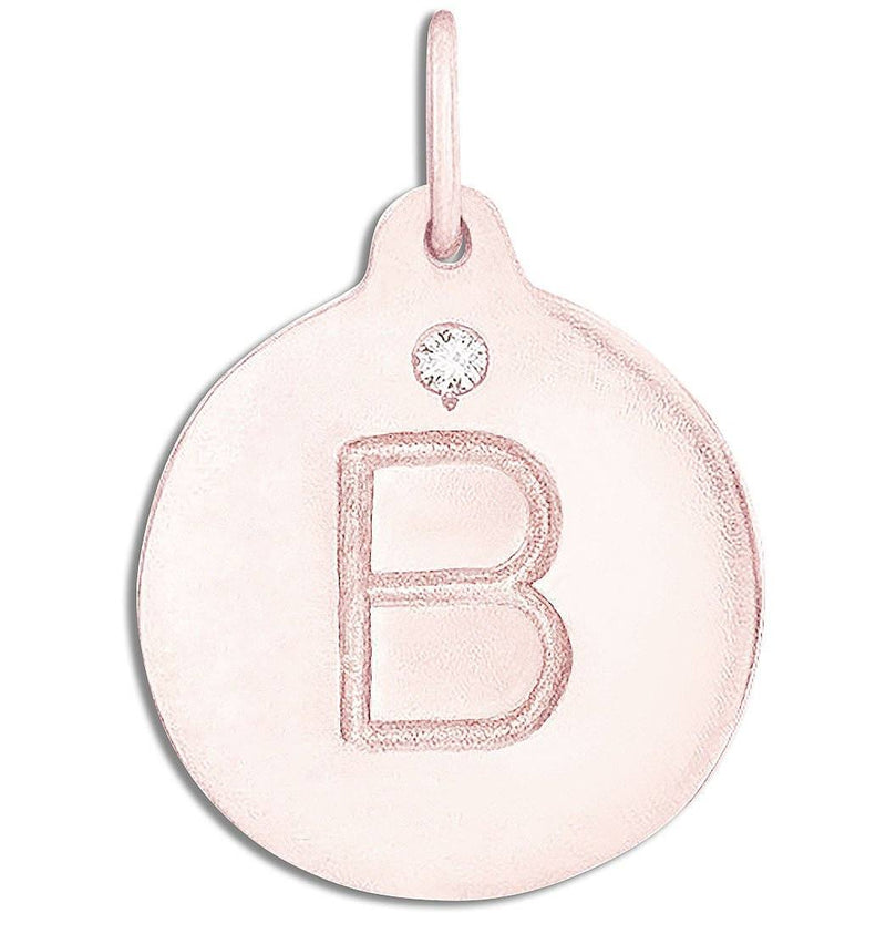 "B" Alphabet Charm 14k Rose Gold With Diamond Jewelry For Necklaces And Bracelets From Helen Ficalora Every Letter And Initial Available